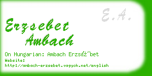 erzsebet ambach business card